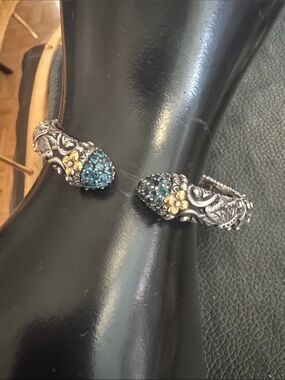 Barbara Bixby Sterling Silver 18k & Topaz Stone Butterfly Bracelet